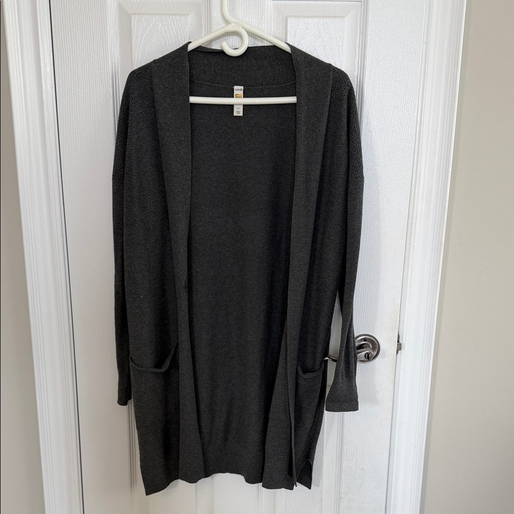 Lole Charcoal Grey Open Front Cardigan